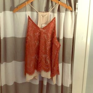 Lace spaghetti strap top